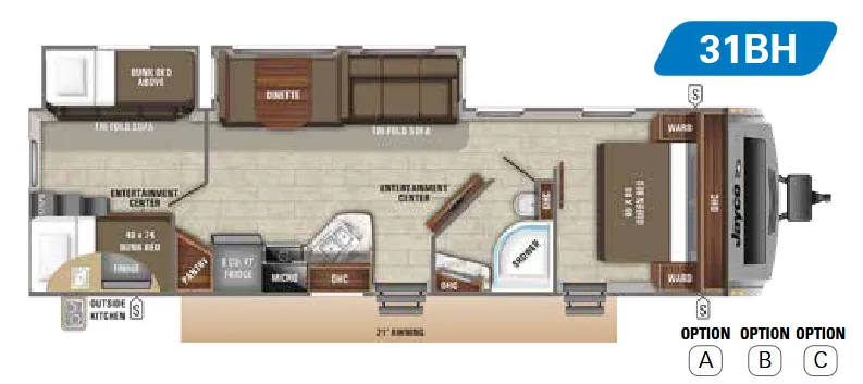 Jayco White Hawk 31BH floor plan
