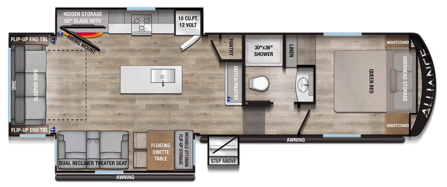 2026 Alliance RV Avenue 29RL - Floor plan