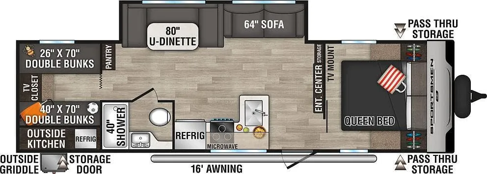 2024 K-Z Rv Sportsmen Se 301BHKSE - Floor plan