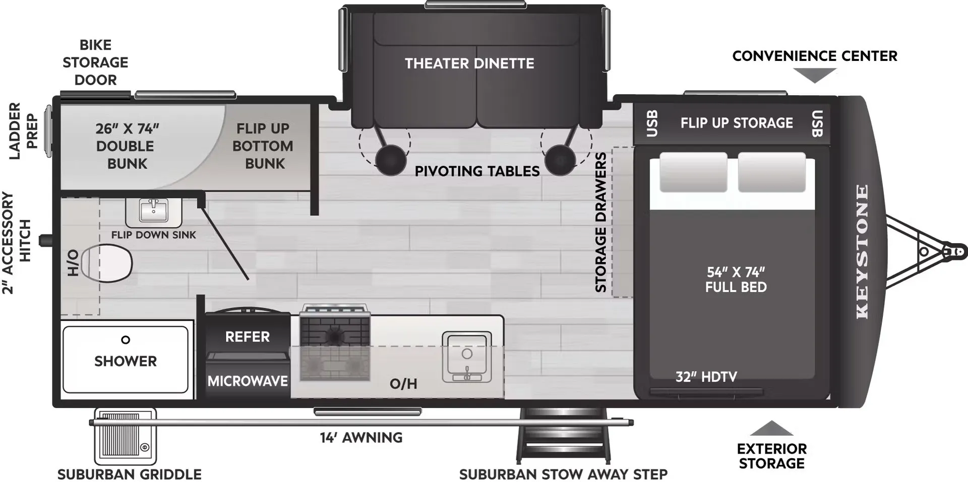 2026 Keystone Outback OBX 18BHS - Floor plan