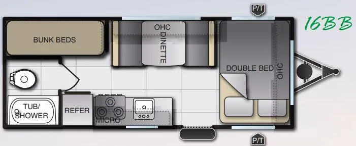 2020 Pacific Coachworks Sea Breeze 16BB floor plan