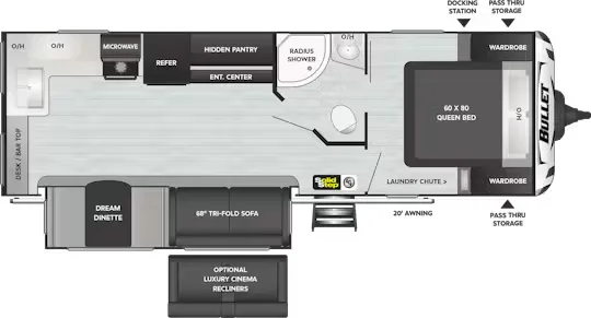 Keystone Bullet Premium 258RKS floor plan