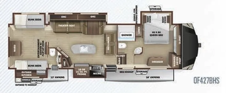 Highland Ridge Open Range OF427BHS exterior