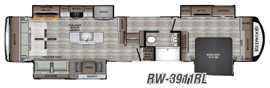 CrossRoads Redwood 3911RL floor plan
