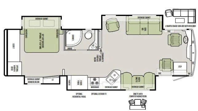 Tiffin Allegro Red 33 AA floor plan