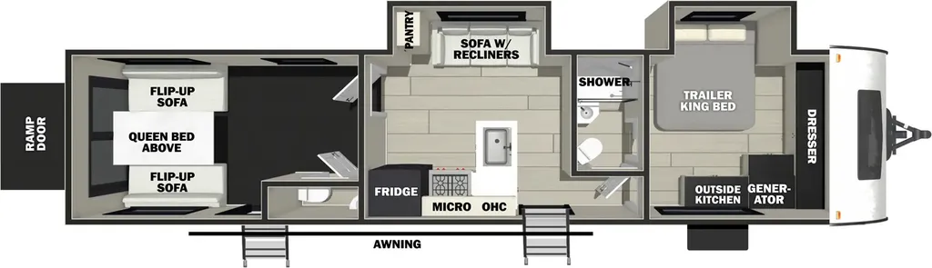2026 Forest River Vengeance Rogue Armored 32L132 floor plan