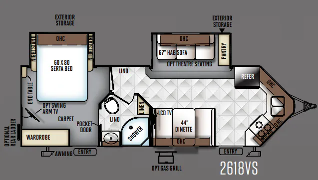 2016 Forest River Rockwood Ultra V 2618VS floor plan