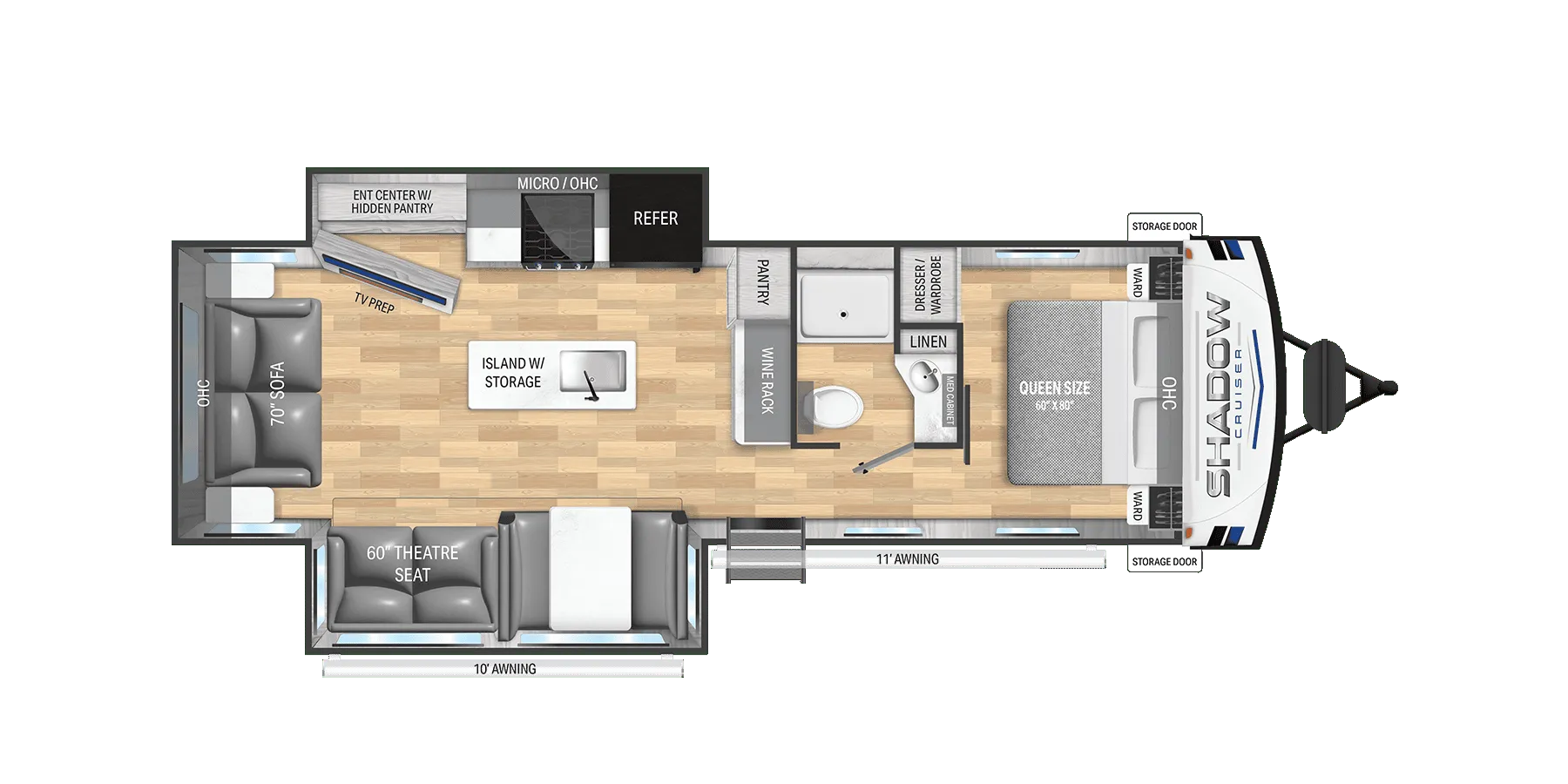 2025 Cruiser RV Shadow Cruiser 300RLS - Floor plan