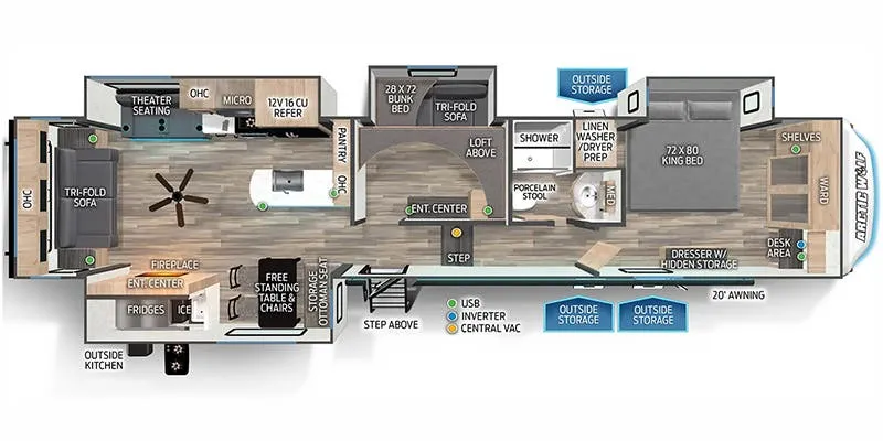 Forest River Cherokee Arctic Wolf 3660 SUITE floor plan
