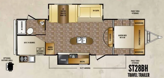 CrossRoads Sunset Trail Reserve ST28BH floor plan