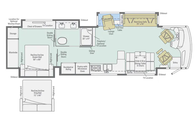 Winnebago Horizon 40A floor plan