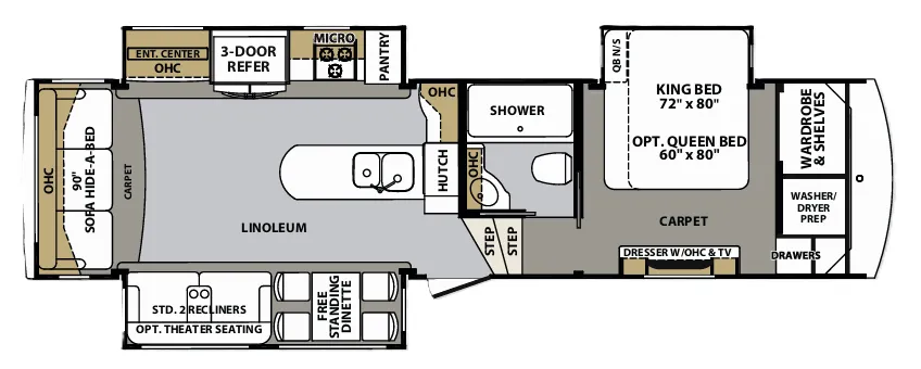 2018 Forest River Cardinal 3250RL - Floor plan