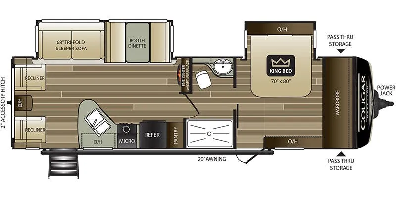 Keystone Cougar Half-Ton 29RLDWE floor plan