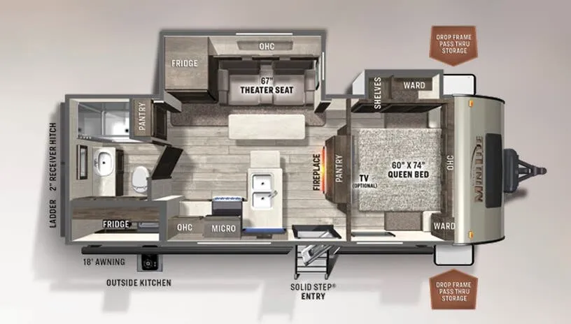 Forest River Rockwood Mini Lite 2513S floor plan