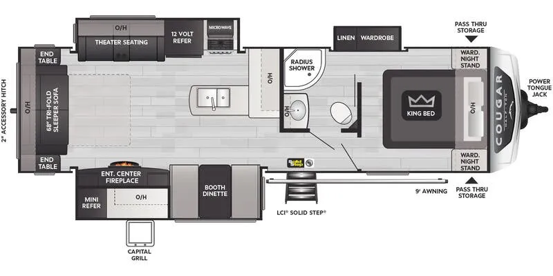 Keystone Cougar Half-Ton West 29RLKWE floor plan
