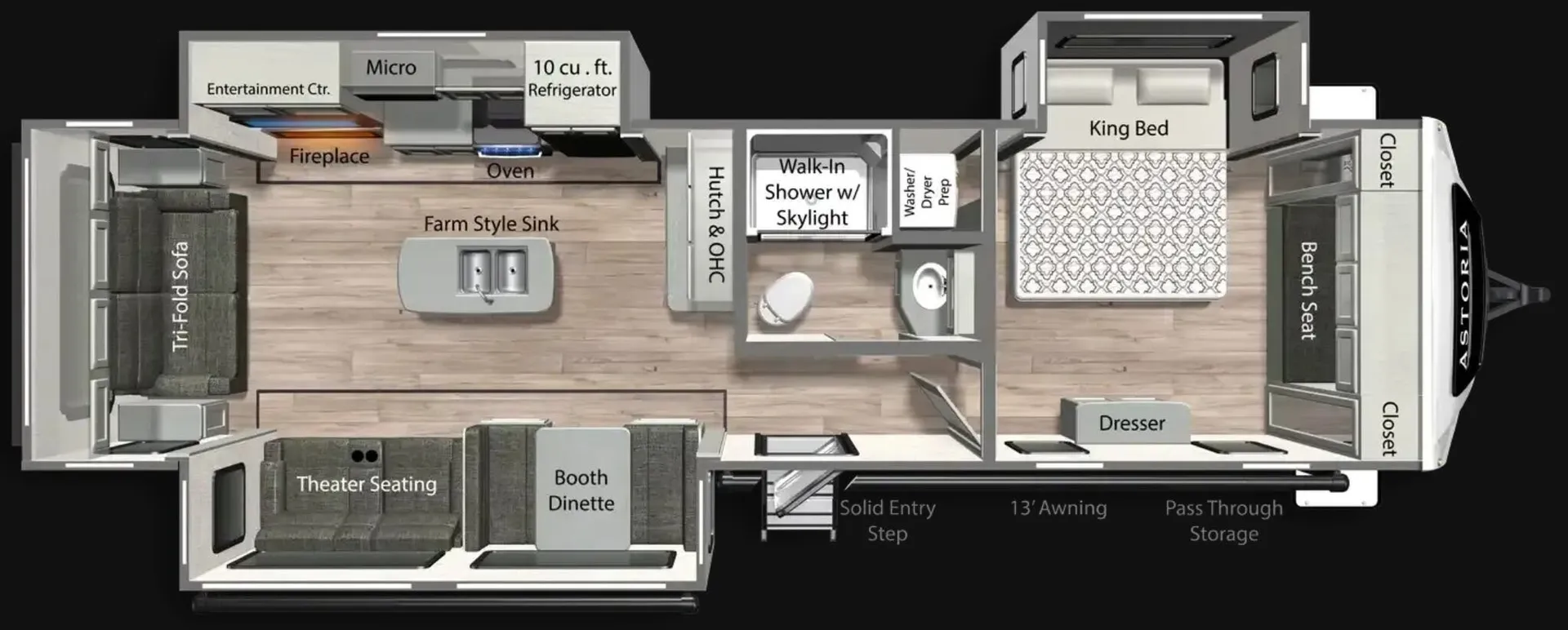 2025 Dutchmen Astoria 3313RL - Floor plan