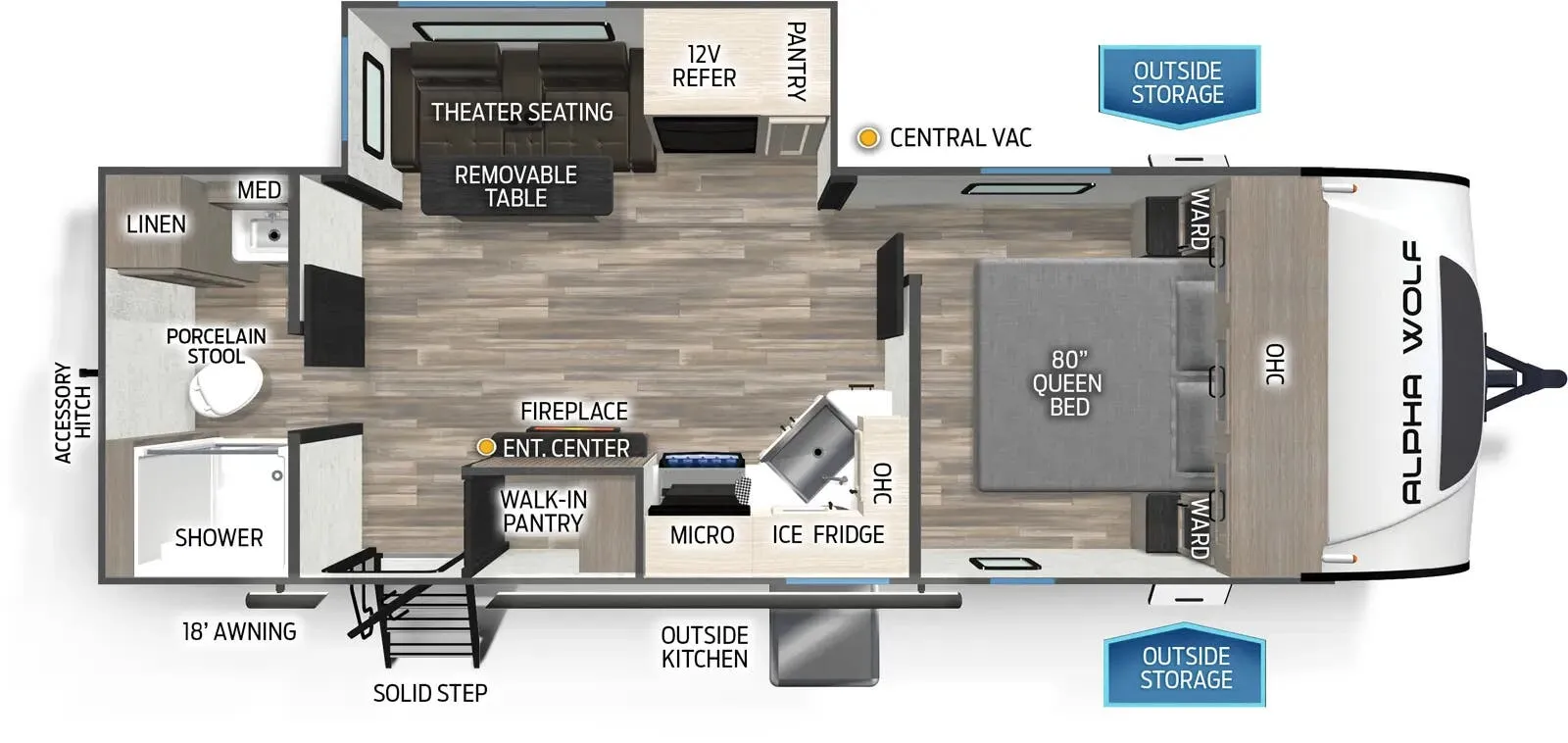 2022 Forest River Cherokee Alpha Wolf 22SW - Floor plan