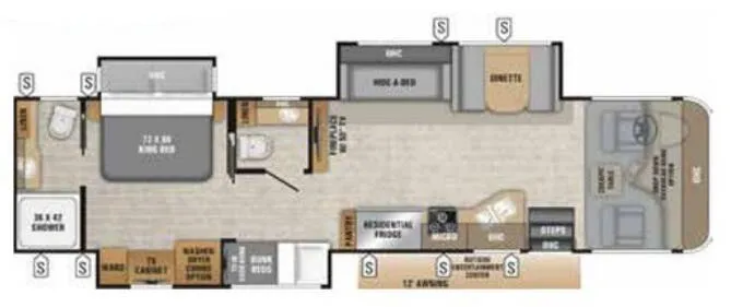2019 Entegra Coach Emblem 36T - Floor plan