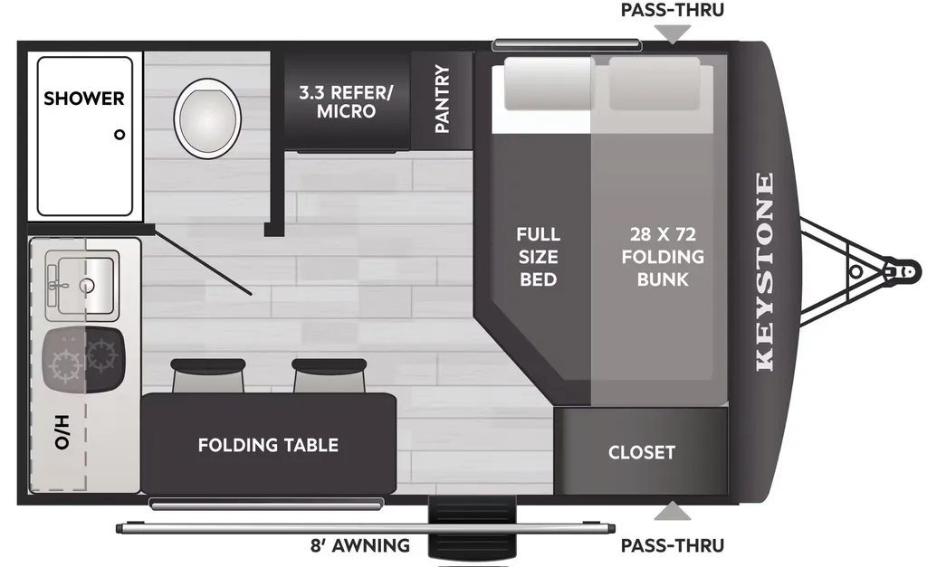 2026 Keystone Hideout Mini 131RK floor plan