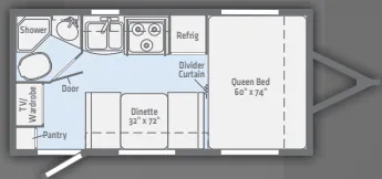 Winnebago Micro Minnie 1706FB floor plan