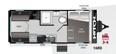 2021 Cruiser RV Hitch 16RD - Floor plan