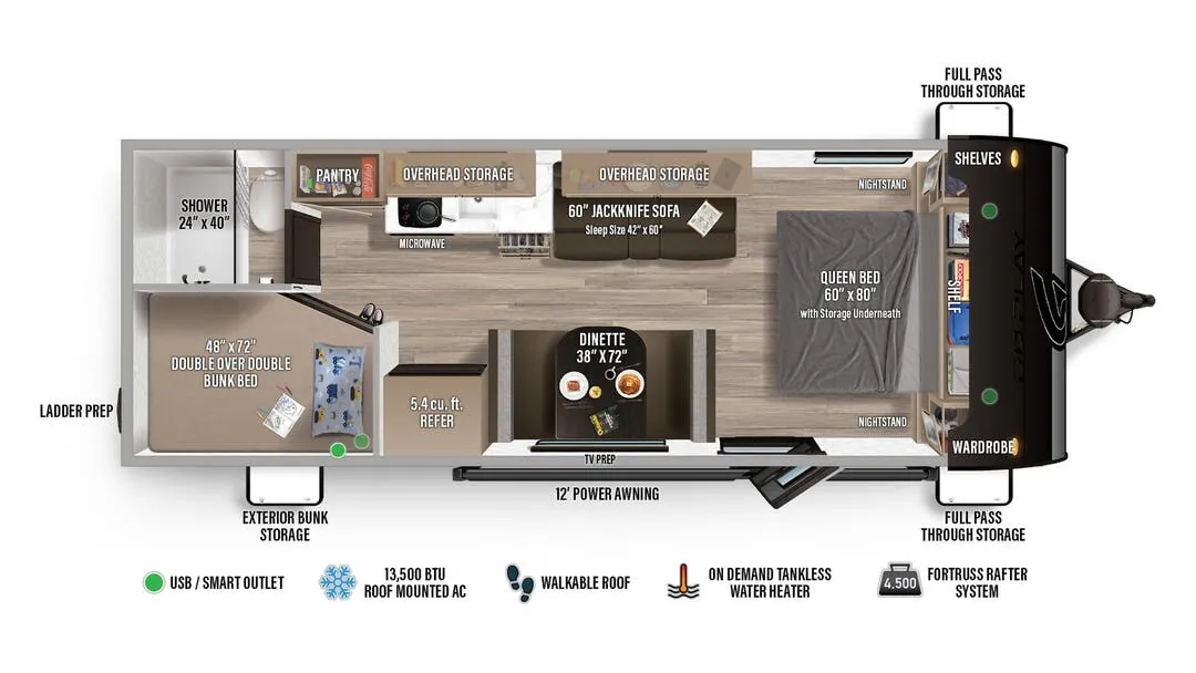 Wayfinder Go Play 25BH Sport floor plan