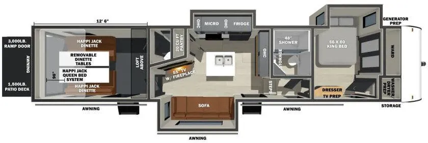 Forest River Shockwave 3513GX floor plan