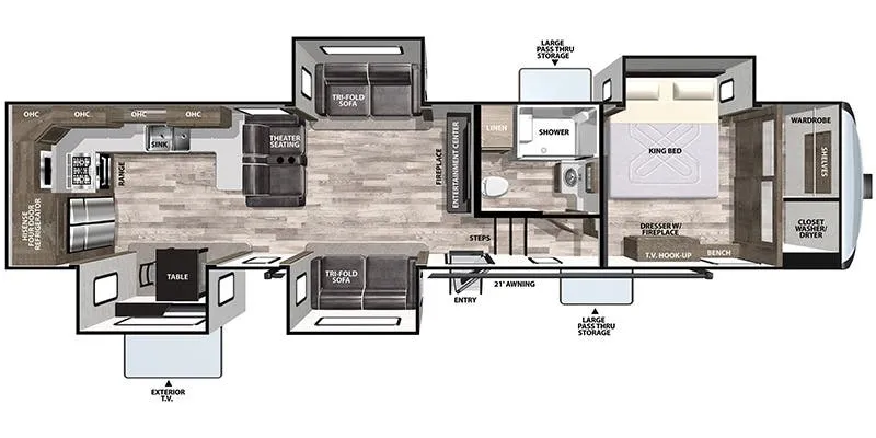 Forest River Cardinal 25th Anniversary Edition 375BKX floor plan