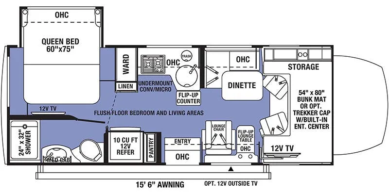 Forest River Sunseeker 2400Q MBS floor plan
