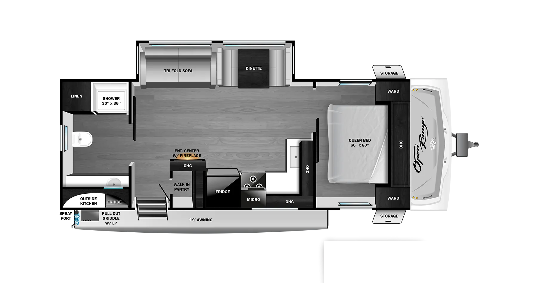 2027 Highland Ridge RV Range Lite 250RBL - Floor plan