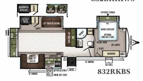 Forest River Flagstaff Classic Super Lite 832RKBS floor plan
