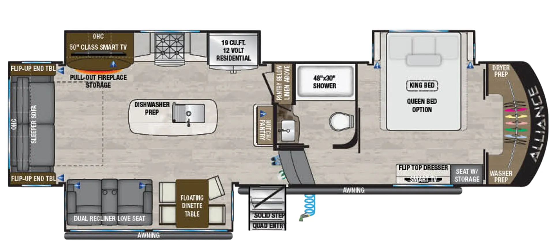 Alliance RV Paradigm 310RL floor plan