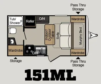 Keystone Passport Express 151ML floor plan
