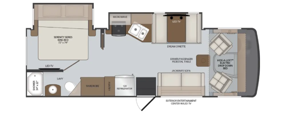 Holiday Rambler Admiral 28A floor plan