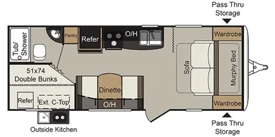 2018 Keystone Passport SL Series 239ML floor plan