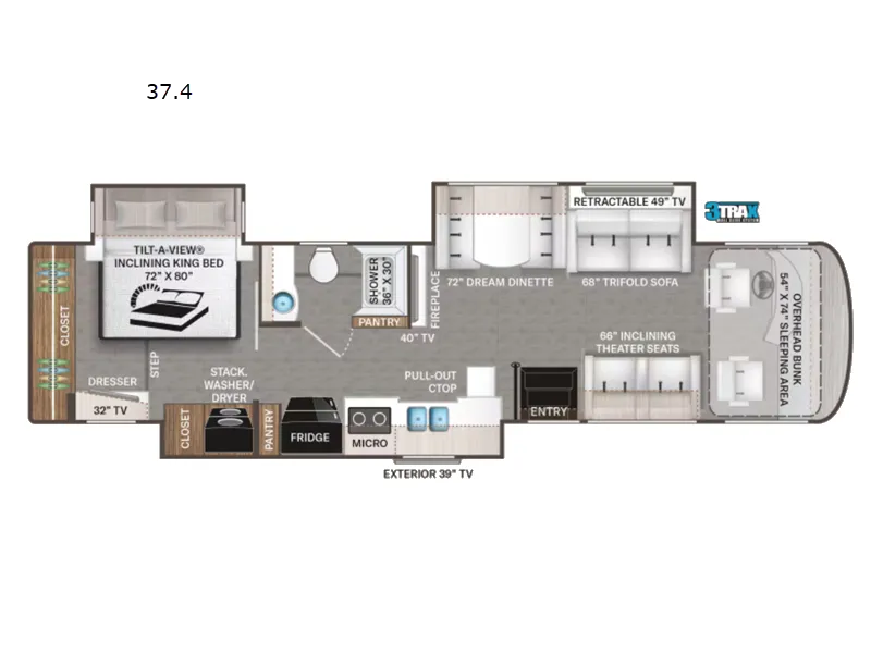 2022 Thor Motor Coach Palazzo 37.4 floor plan
