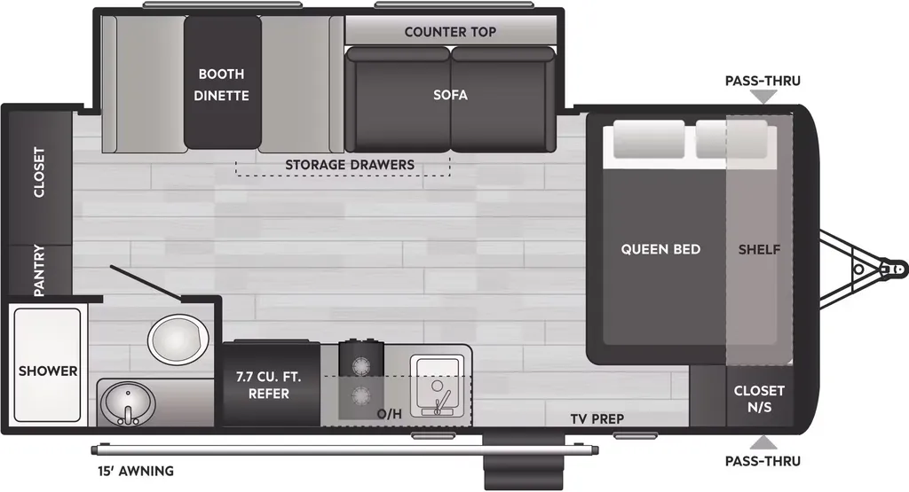 2026 Keystone Hideout Mini 186SS floor plan