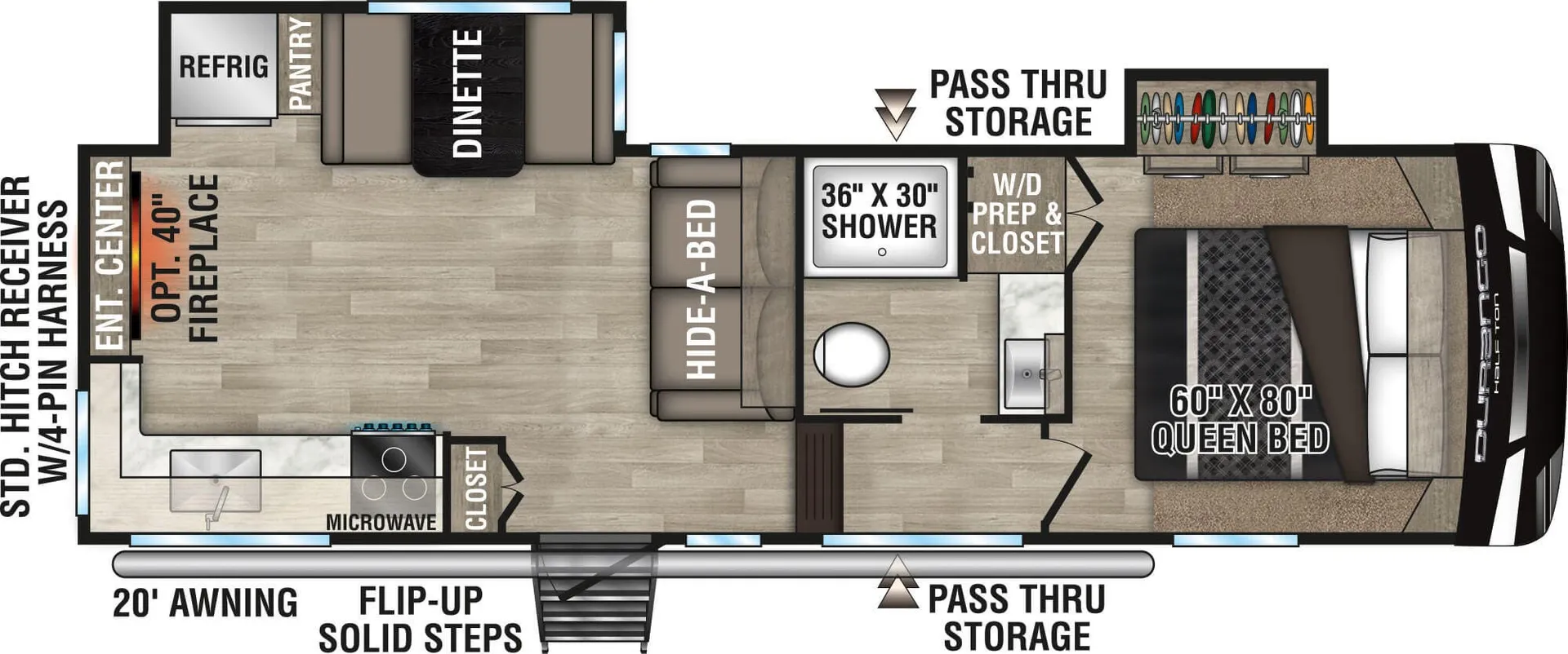 K-Z Durango Half-Ton D250RED floor plan