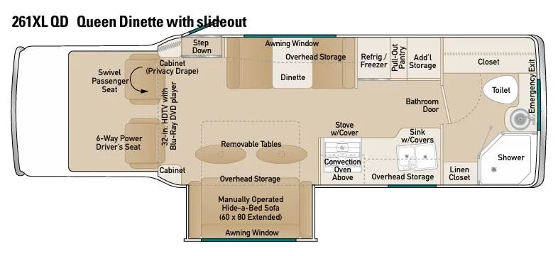 Coach House Platinum 261XL QD floor plan
