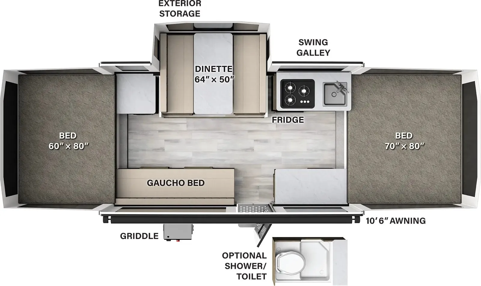 Forest River Flagstaff 228D floor plan