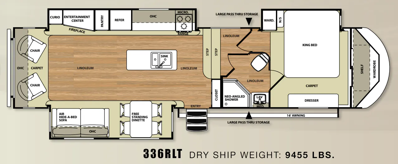 Forest River Salem Hemisphere Lite 336RLT floor plan