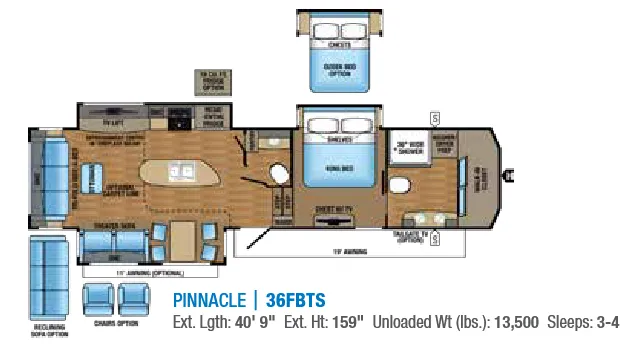 Jayco Pinnacle 36FBTS floor plan