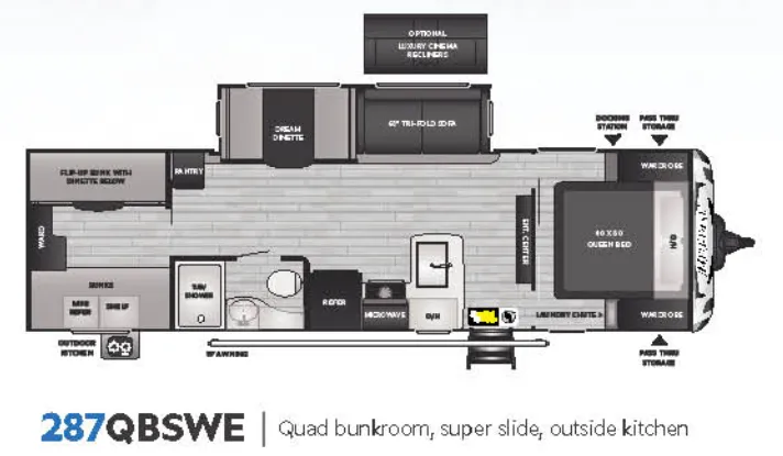 Keystone Bullet 287QBSWE floor plan