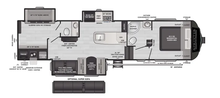 Keystone Sprinter 32BH floor plan
