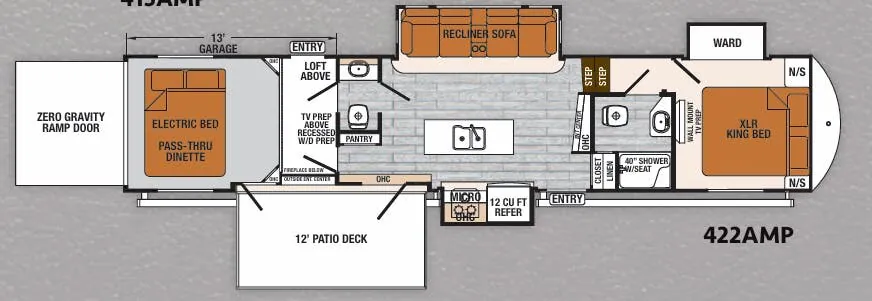 Forest River XLR Thunderbolt 422AMP floor plan