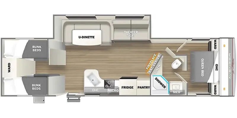 2025 Prime Time Avenger 29QBS - Floor plan