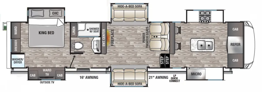 Forest River Cedar Creek Champagne Edition 38EFK floor plan