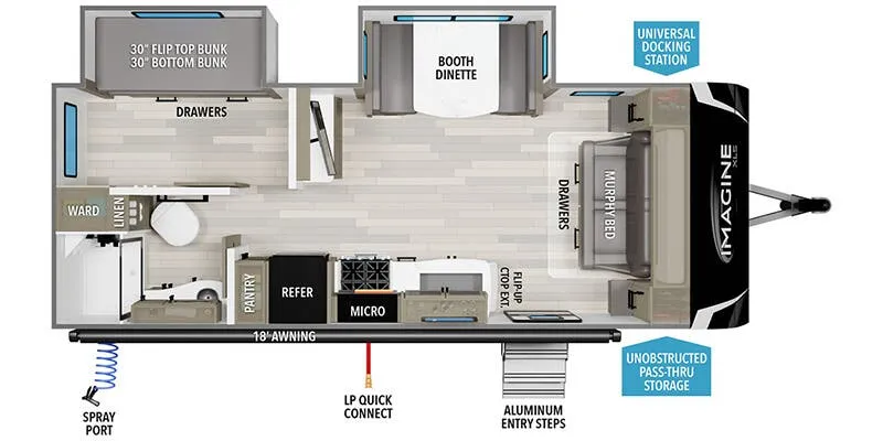 2025 Grand Design Imagine XLS 22BHE floor plan