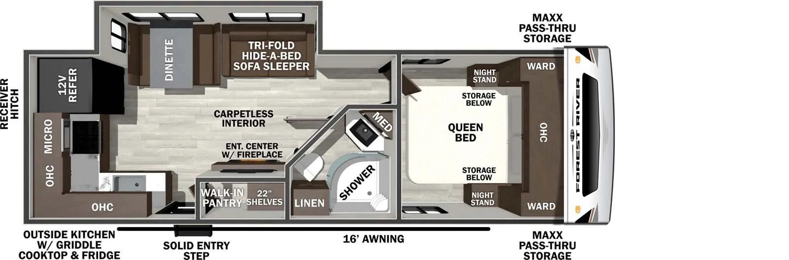 2026 Forest River Wildcat ONE 251CHEF - Floor plan