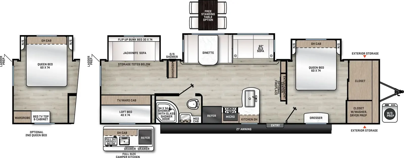 Forest River Aurora Sky 340BHTS floor plan
